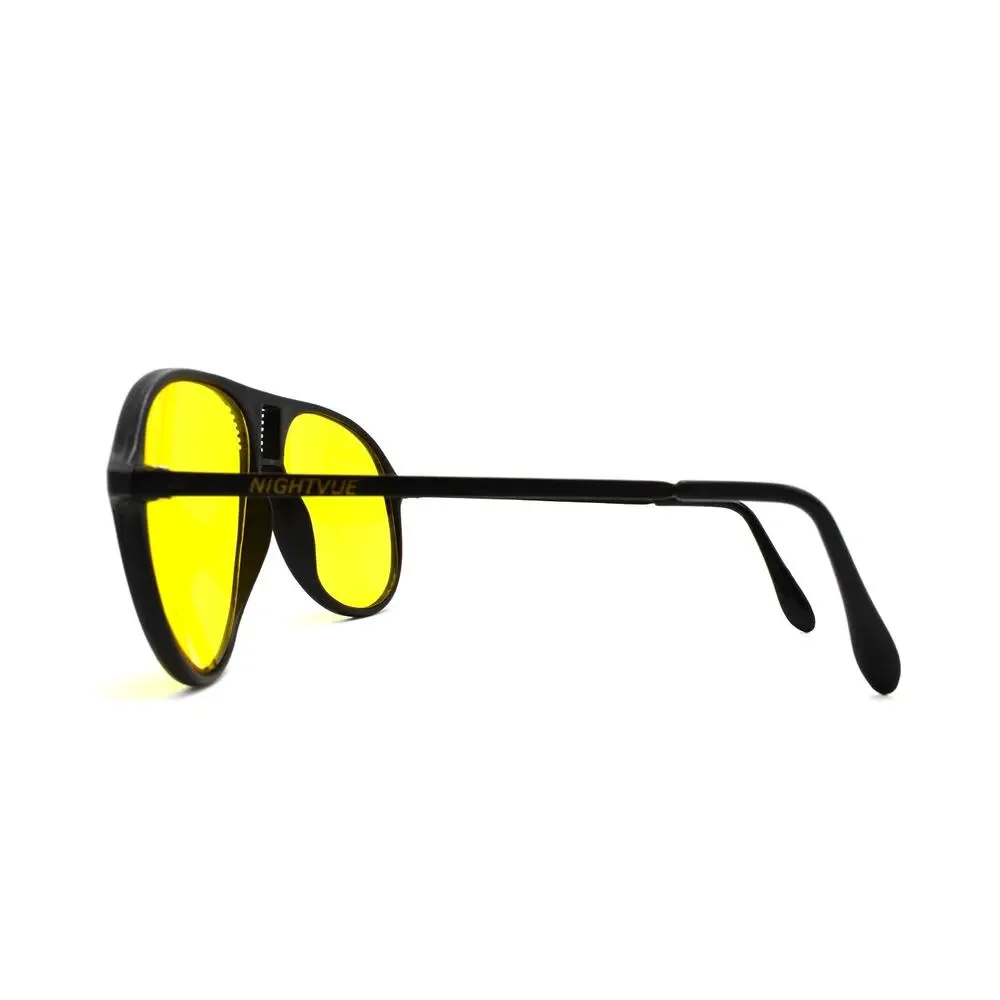 NightVue Aviator Black/Yellow Sunglasses - LENSES: FAIR / FRAMES: GOOD CONDITION